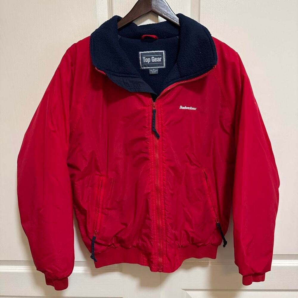 Vintage Red top gear Budweiser Coat size XL